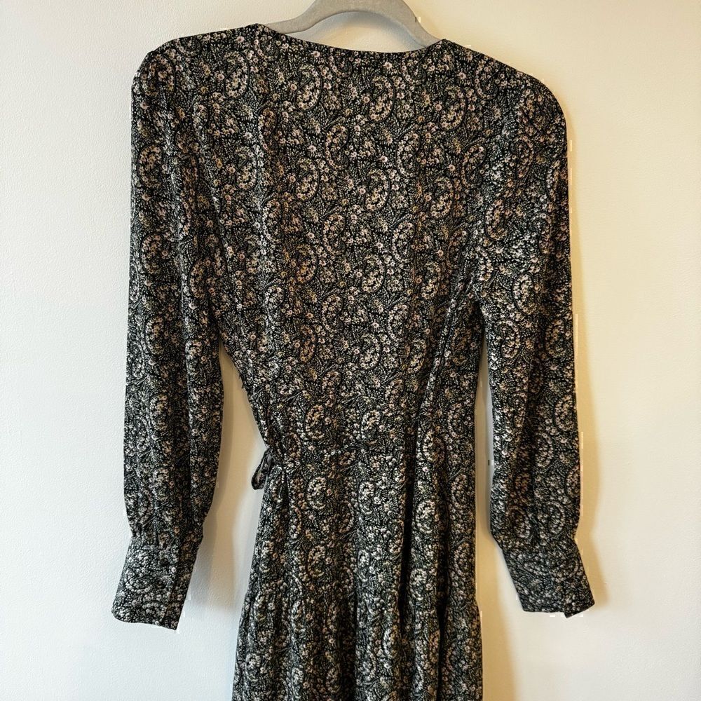 NWOT - Bacio Floral Wrap Maxi Long Sleeve Dress Size Small - Picture 3 of 11